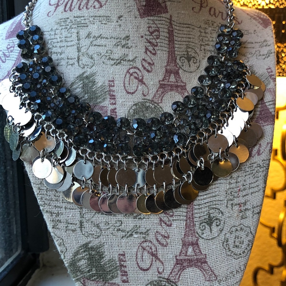 Chloe & Theodora Silver Tone Necklace